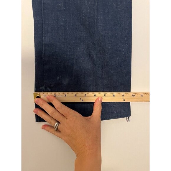 VTG Anastasas Womens 70s Dark Wash Denim Lace Front Bellbottom Flare Jeans 28x31 - Picture 9 of 14